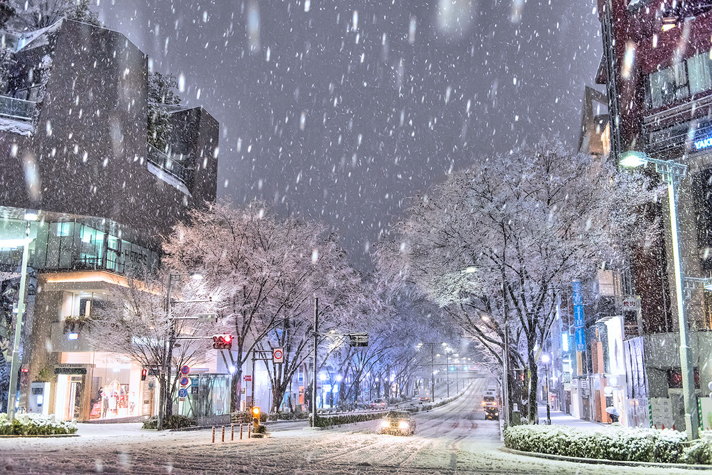 Tokyo Snow 2016 Snow on the streets of Tokyo's Harajuku ne… Flickr
