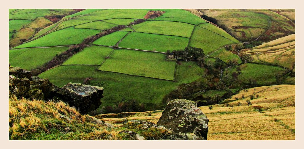 Mount famine. Across the River Sett to South head farm. Steven