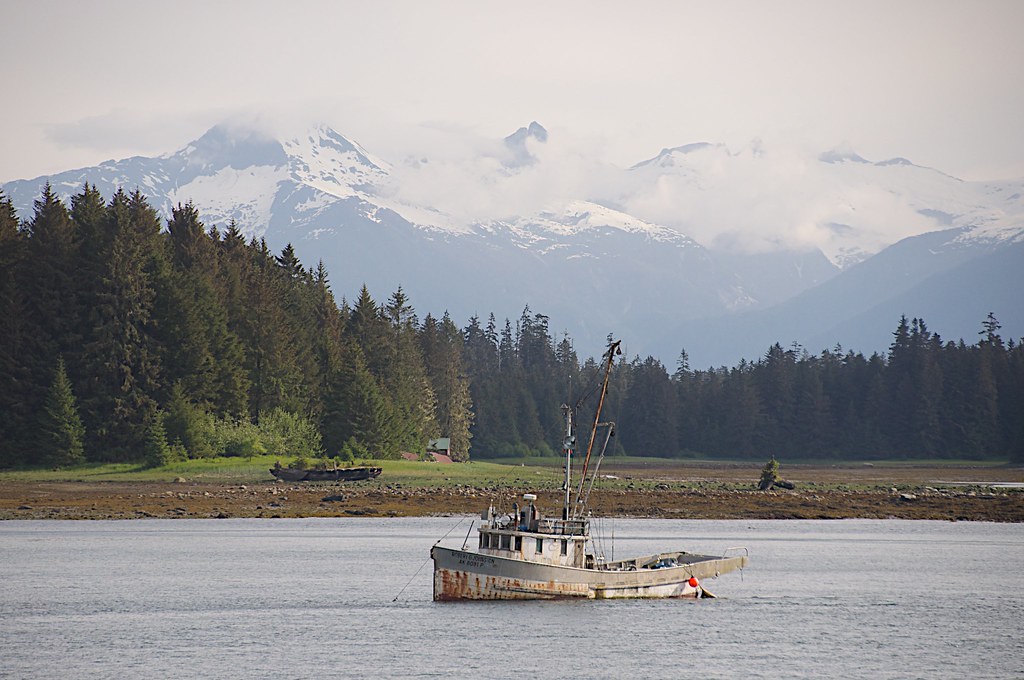 129 Fishing boat anchored in Wrangell Narrows at Petersb… Flickr