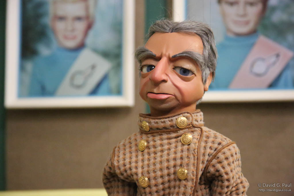 Parker Lady Penelope's butler in the Tracy Island lounge David Paul