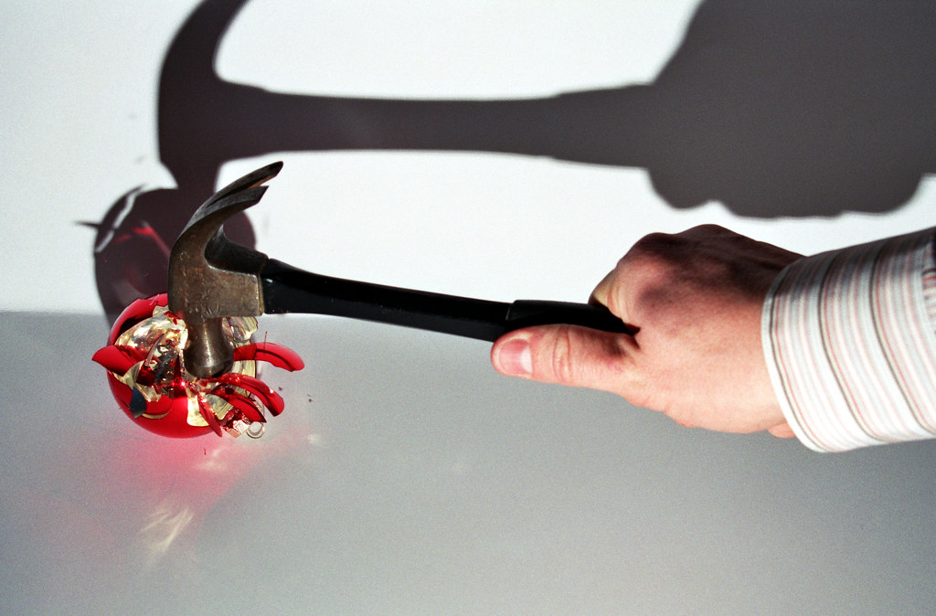 smash Getting rid of some Christmas ornaments the fun way.… Flickr