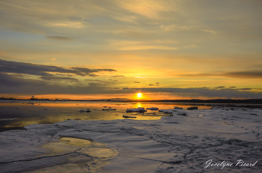 coucher de soleil à lîle d'Orléans, Québec Jocelyne