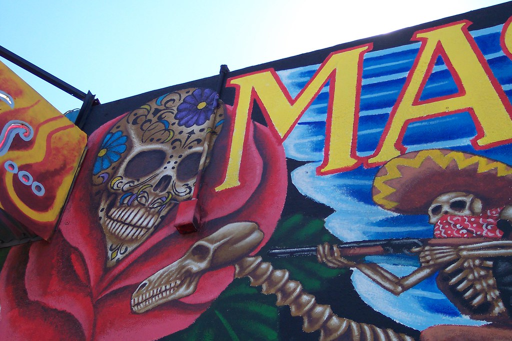 Skeleton Mural Mural of Masks y Mas Shop in Albuquerque's … Flickr