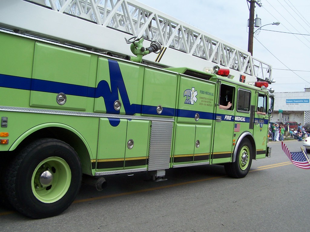 The green fire truck that sent Emily into fits of hysteria… Flickr