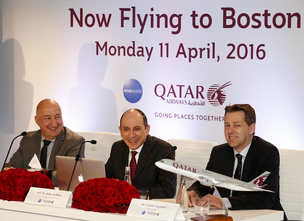 QATAR AIRWAYS GROUP CHIEF EXECUTIVE HOSTS PRESS CONFERENCE DURING