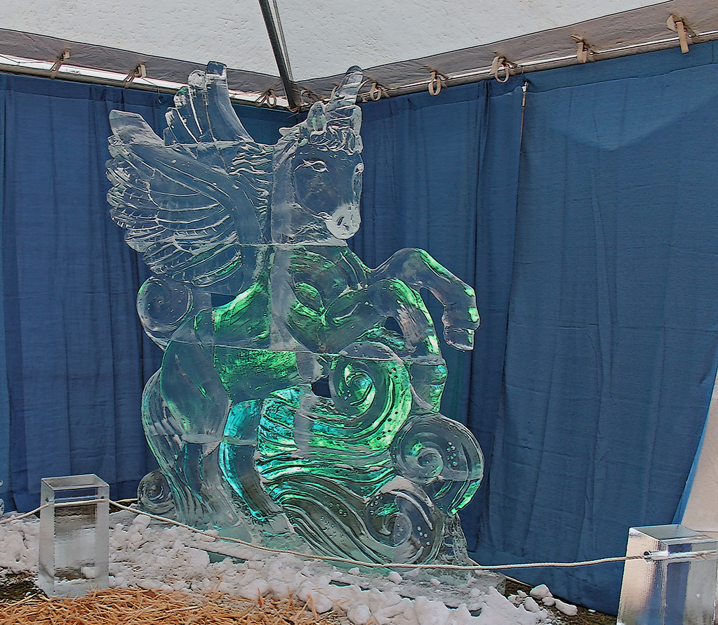 Frozen unicorn...HFF! Ice sculpture..Winterfest 2016 Barri… Flickr