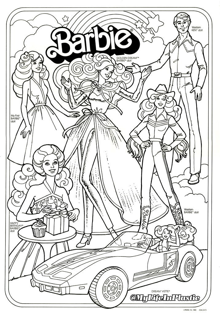 Barbie Birthday Coloring Cards