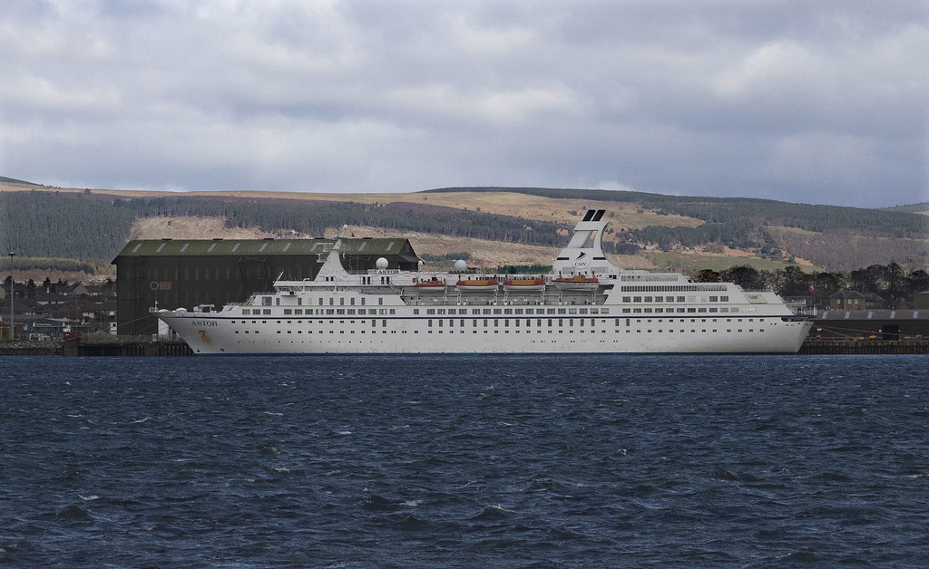 Astor (Cruise Ship) Invergordon in Cromarty Firth. First