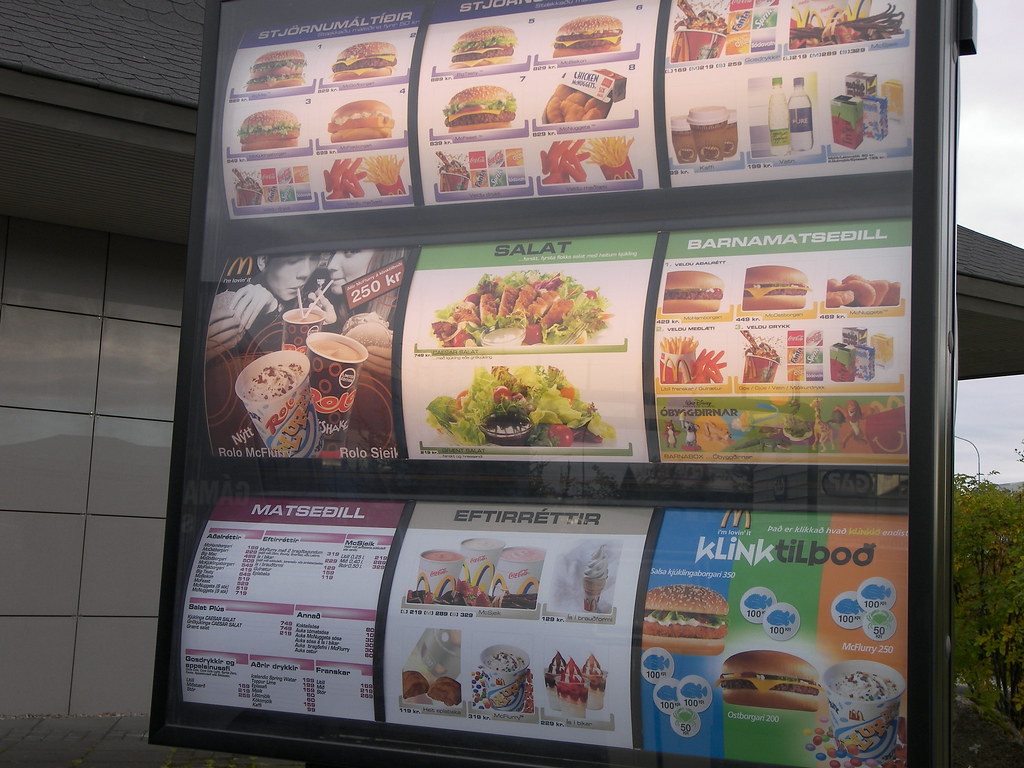 Icelandic McDonalds menu Food was all very expensive. It m… Flickr