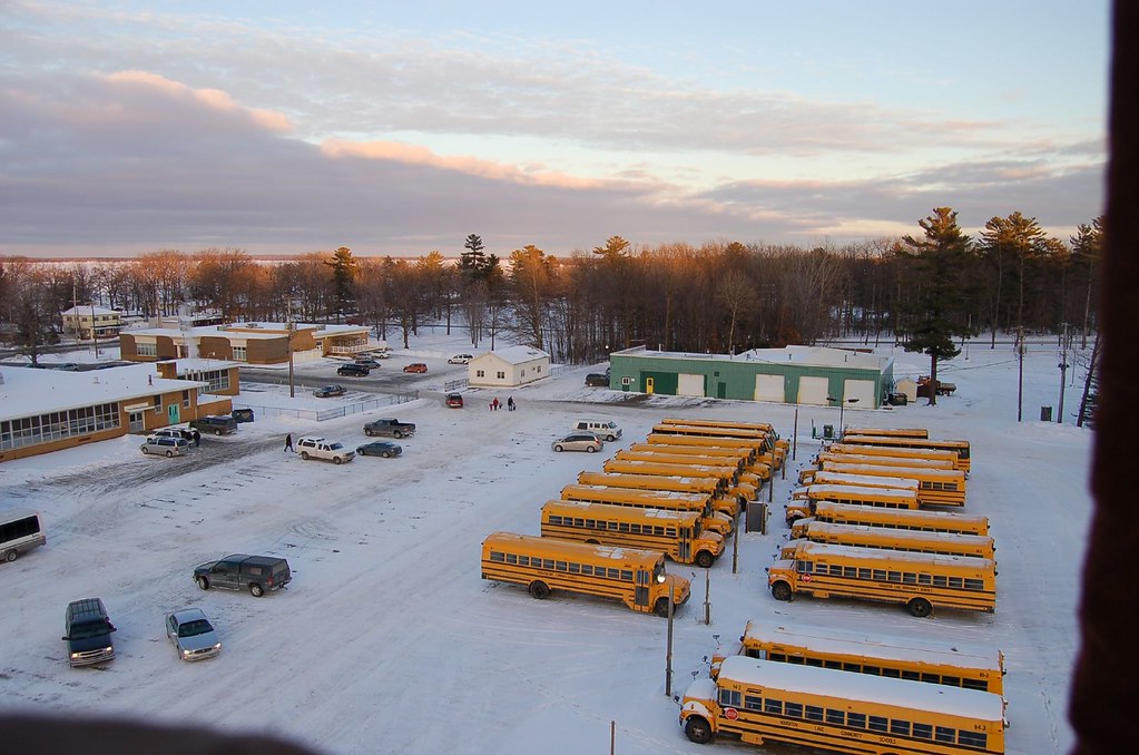 View of Houghton Lake School buses from hot air balloon Flickr