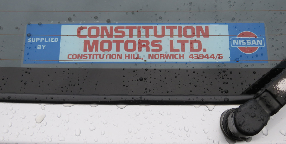Constitution Motors Ltd, Norwich Nissan dealer sticker Flickr