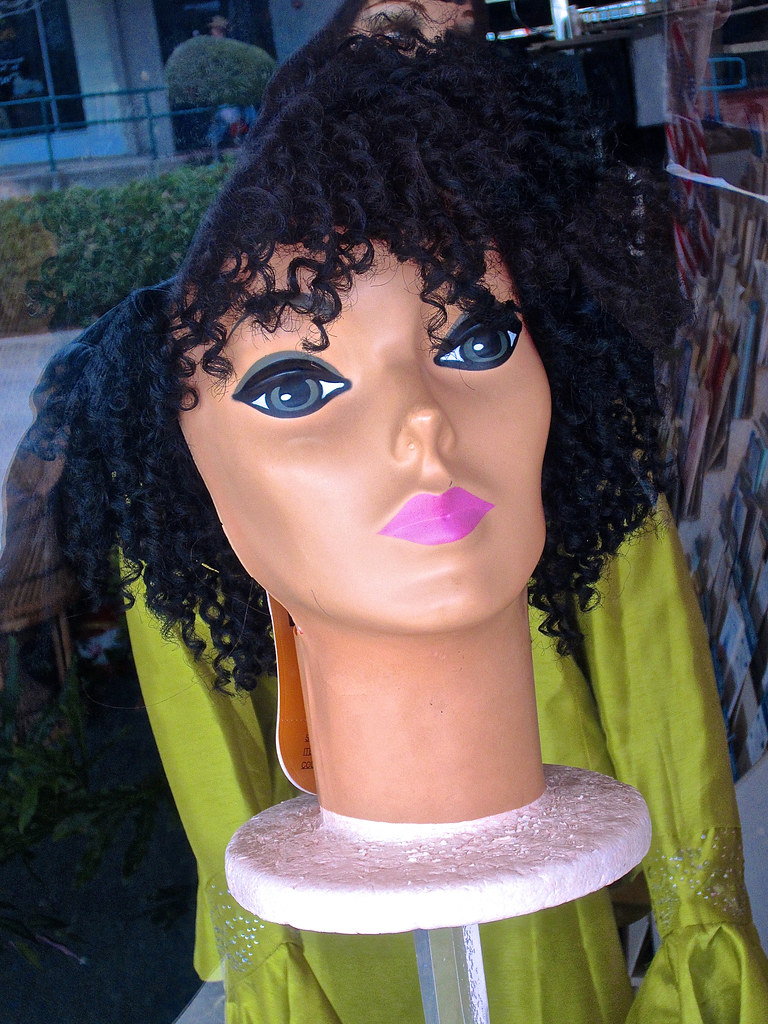 Wig, Longview, TX Window display in a store selling wigs i… Flickr