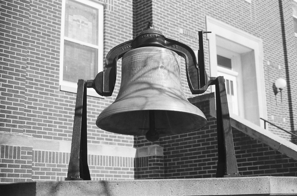 Church bell Nebraska, USA Canon AE1 Program Kodak TriX 4