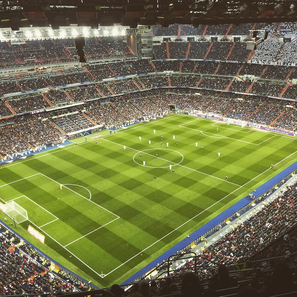 Football in Madrid from the top row (cheapest seats) Flickr