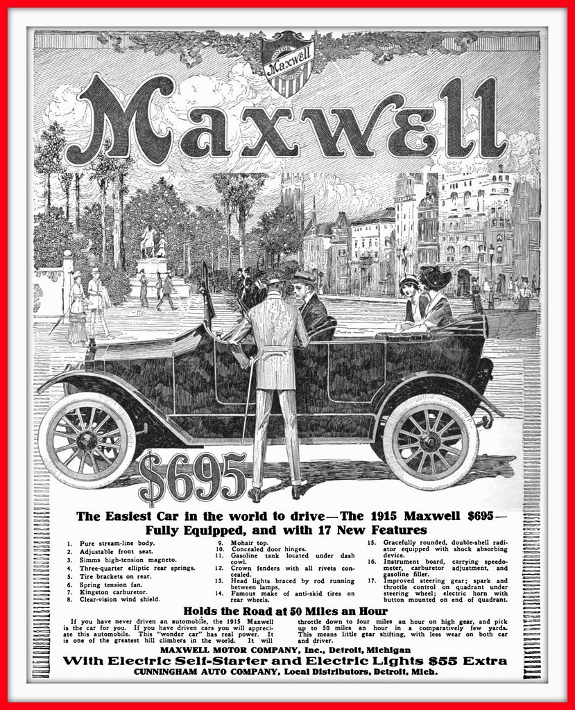 1915 Maxwell Motor Car holds the road at 50 miles per ho… Flickr