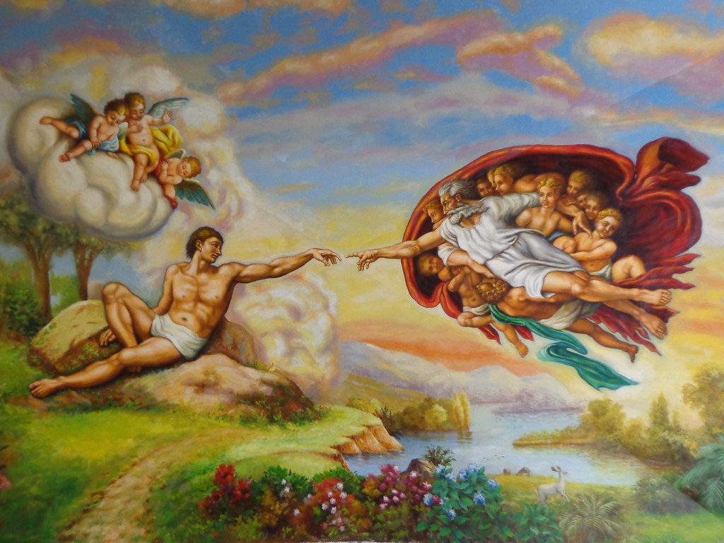 La Creación de Adán pintura por Miguel Ángel siglo XVI, en… Flickr