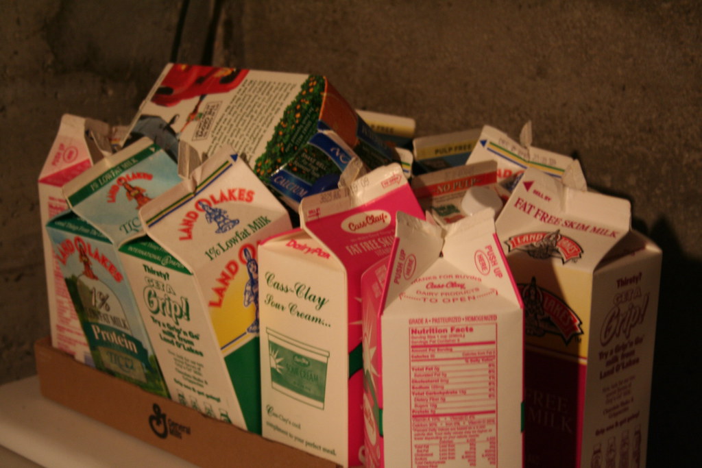 Milk Cartons Milk Cartons saved in the basement of the far… Flickr