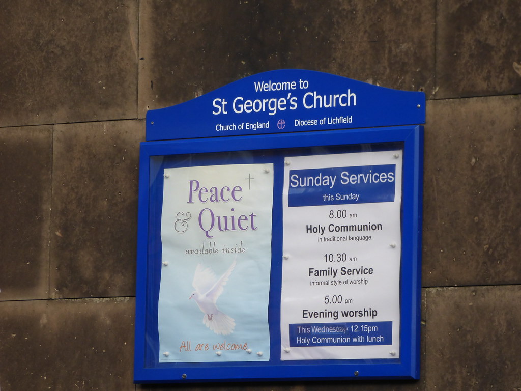 St Church Drinkwater Street, Shrewsbury church sign and