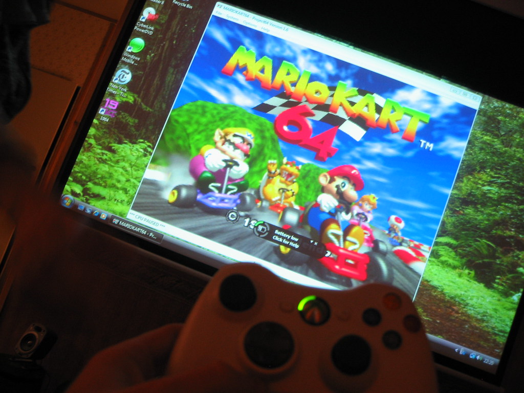 Vista + PJ64 + Mario Kart + Xbox 360 Wireless Controller Flickr