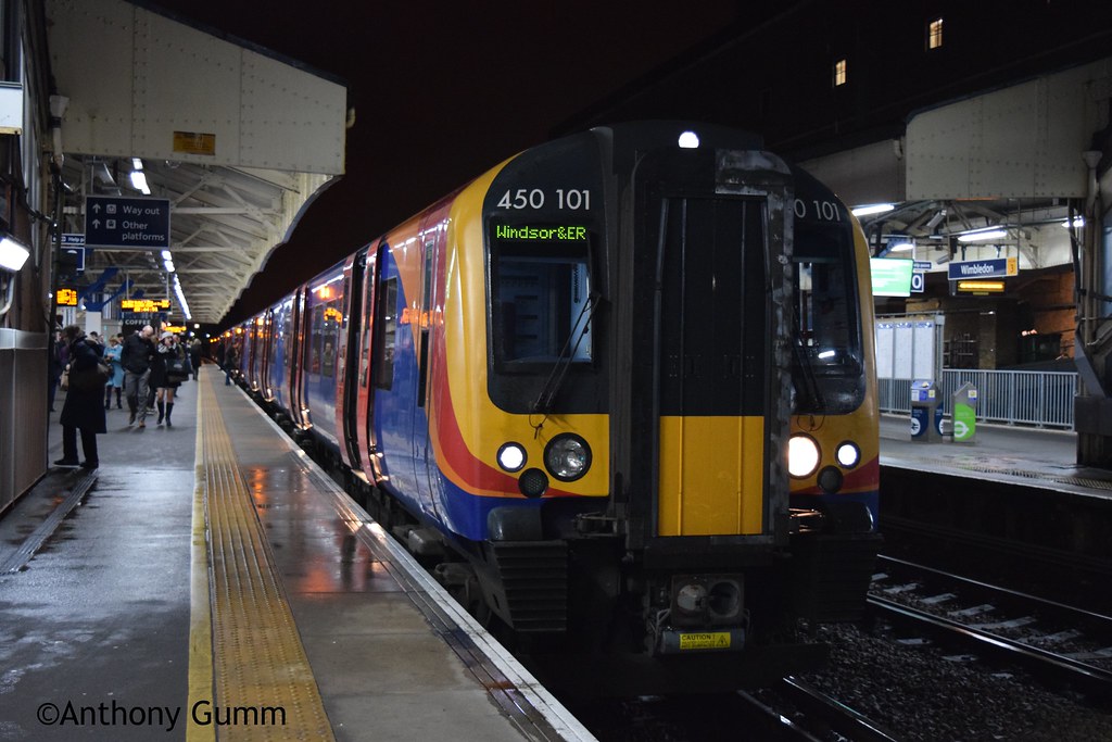 South West Trains 450101 + 450004, Wimbledon Working 2U72 … Flickr
