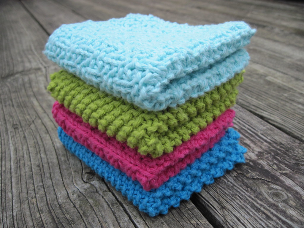 Knit dishcloths Learning how to knit on my blog today sha… Flickr