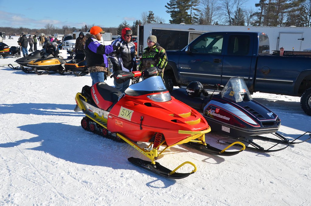 Snowmobile racing and show on Houghton Lake, Michigan a photo on