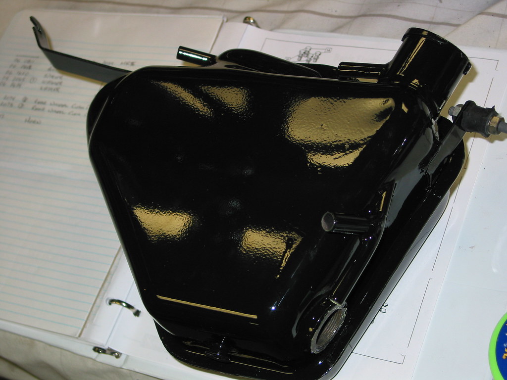 Norton commando oil tank Here is the tank cleaned and repa… Flickr