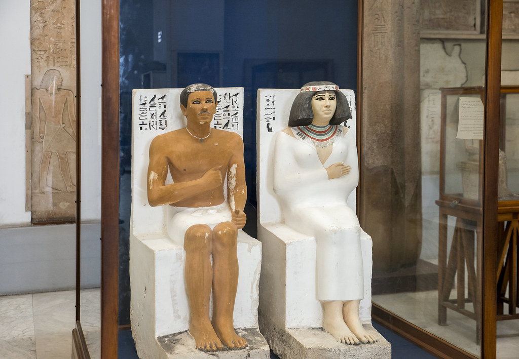 Egyptian Museum Cairo Statues of Rahotep and Nofret Painte… Flickr