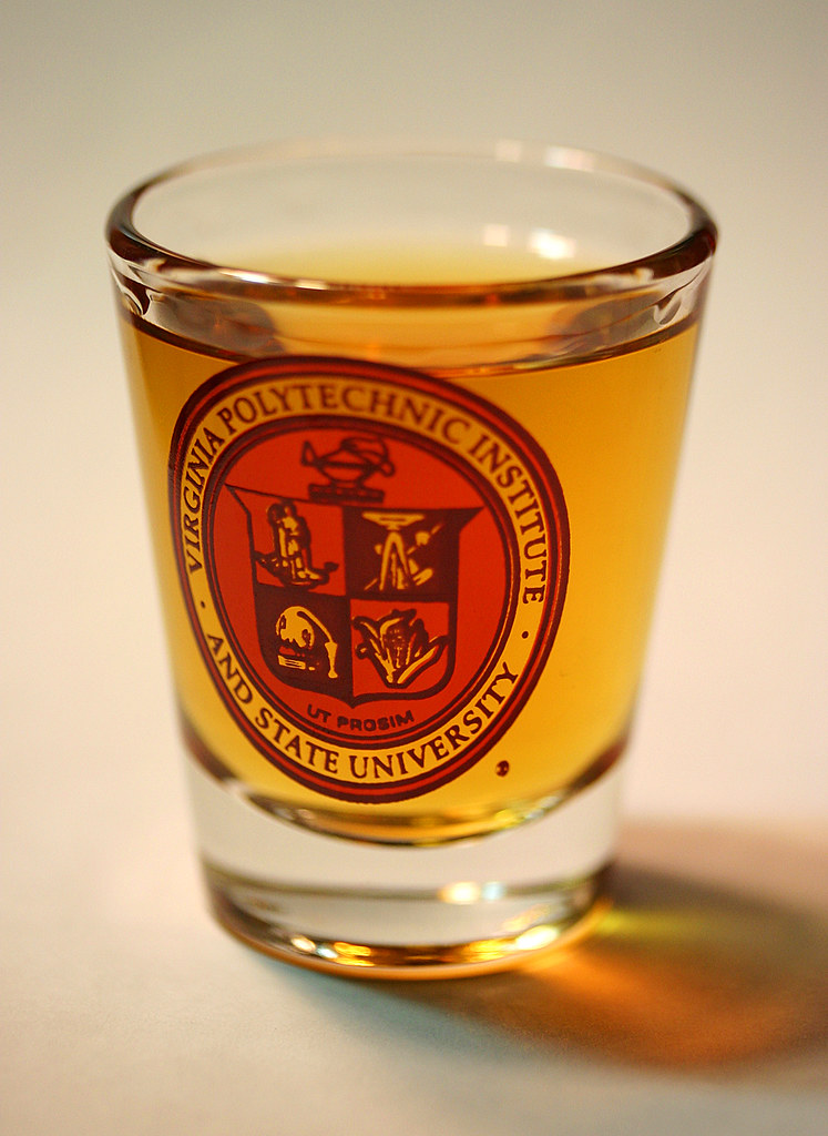 The Virginia Tech Seal A Virginia Tech shot glass filled w… Flickr