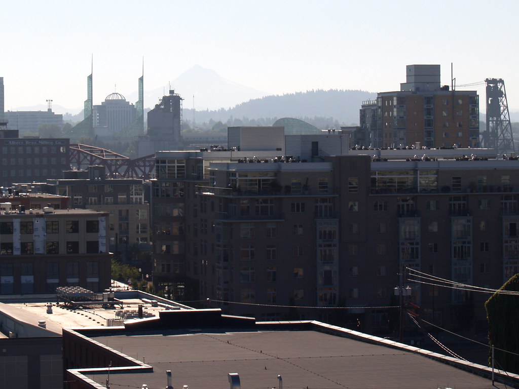 Pearl condos; Mt Hood barely visible Bridge Stride, August… Flickr