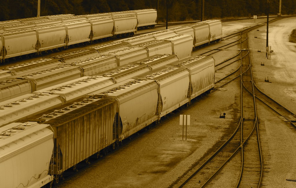 Hoppers, Union Pacific Lloyd Yard, Spring TX Sepiatone im… Roy