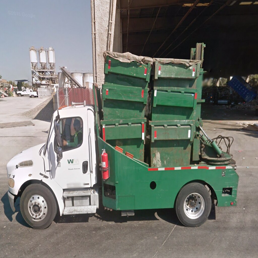 WM Freightliner M2 Amrep Container Delivery Truck Orange C… WM San