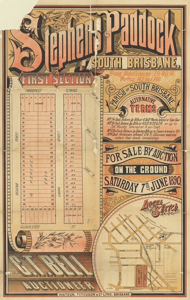 Real estate map of Stephens Paddock Estate (first section), South