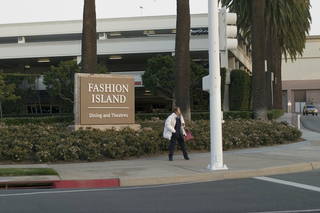 Fashion Island Sign Fashion Island sign and someone waitin