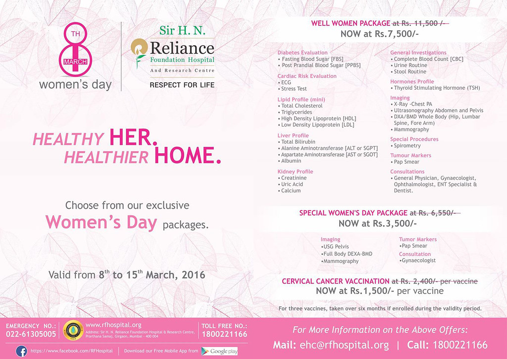 Well Woman Package on this Women's Day from Sir HN Relianc… Flickr