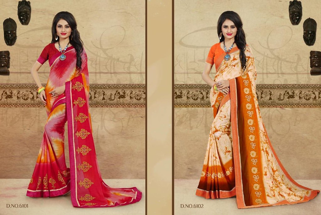 Price Rs.660/ Aakruti Printed Saree Collection Set To Set Only (GST