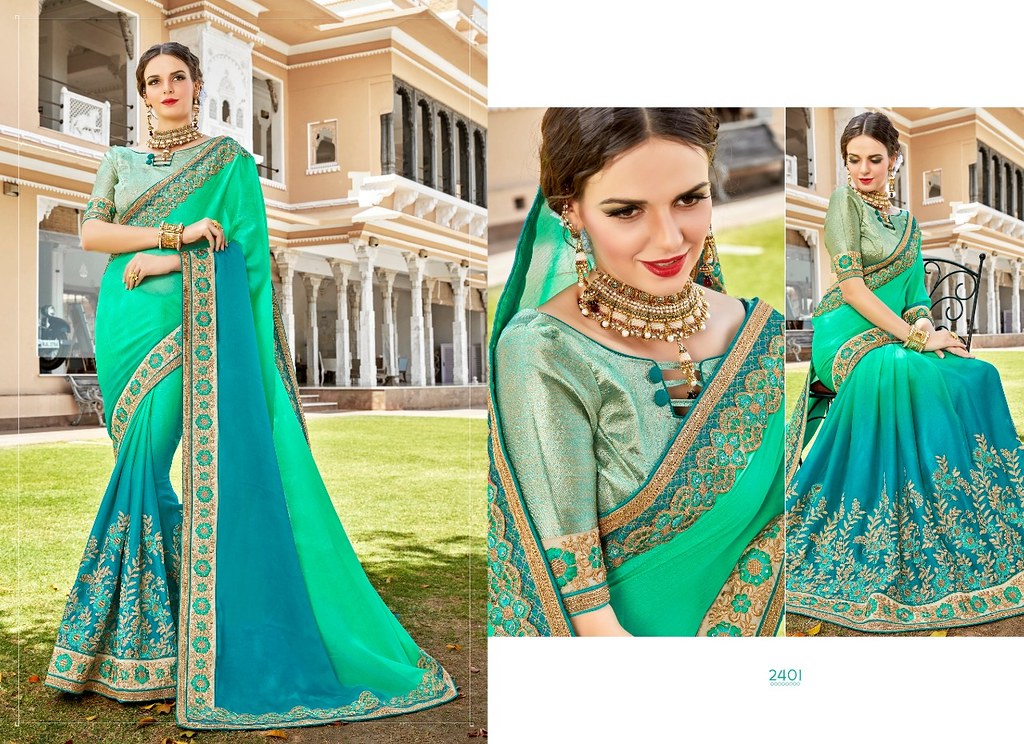 PRICE RS.2055/ SURILI ELEGANT EMBROIDERY WORK SAREE COLLECTION SET TO