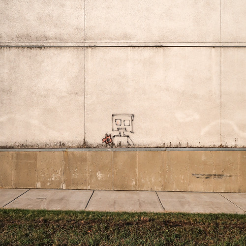 Smalltown graffiti in Alpena, Michigan. This would be