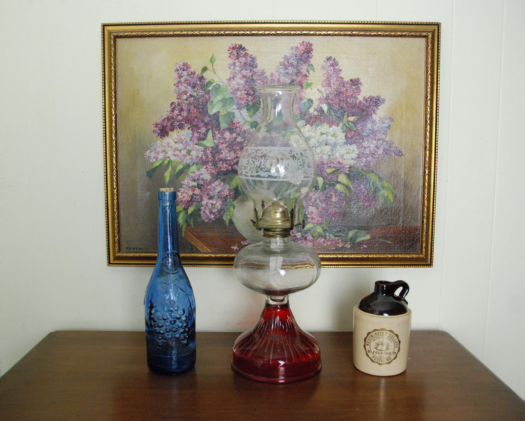 Vintage Blue Wine Bottle with Raised Grapes and Leaves Des… Flickr