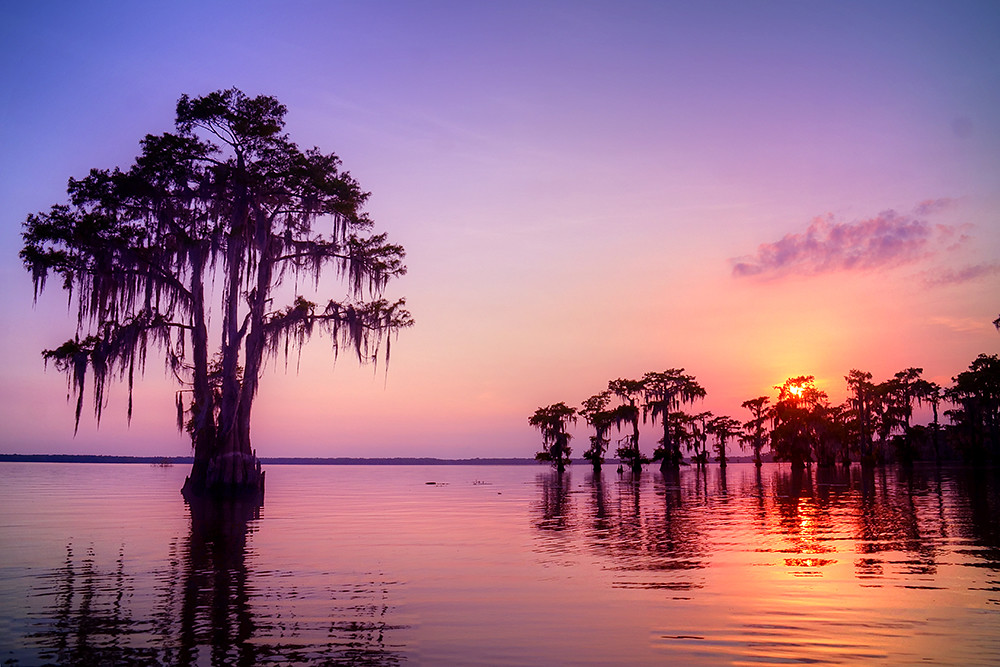 Louisiana Sun Setting Flat Lake at sunset Nathan Arthur Flickr