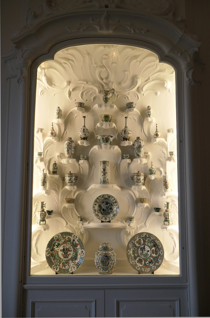 Ceramic pieces in a special case Rijksmuseum, Amsterdam a photo on