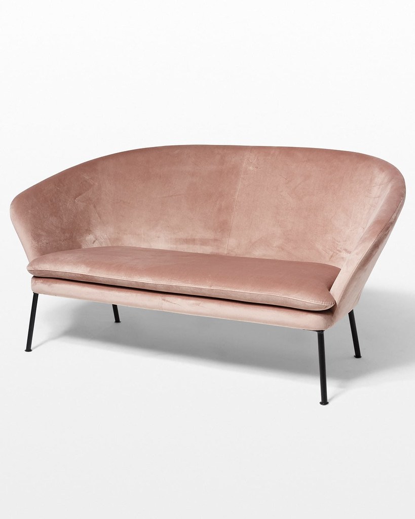 Etty Blush Pink Velvet Loveseat 32"H x 66"W x 33"D drey Flickr