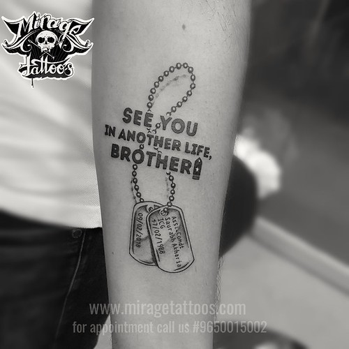 Army dog tag tattoo on forearm, dedicate to his martyred b… Flickr