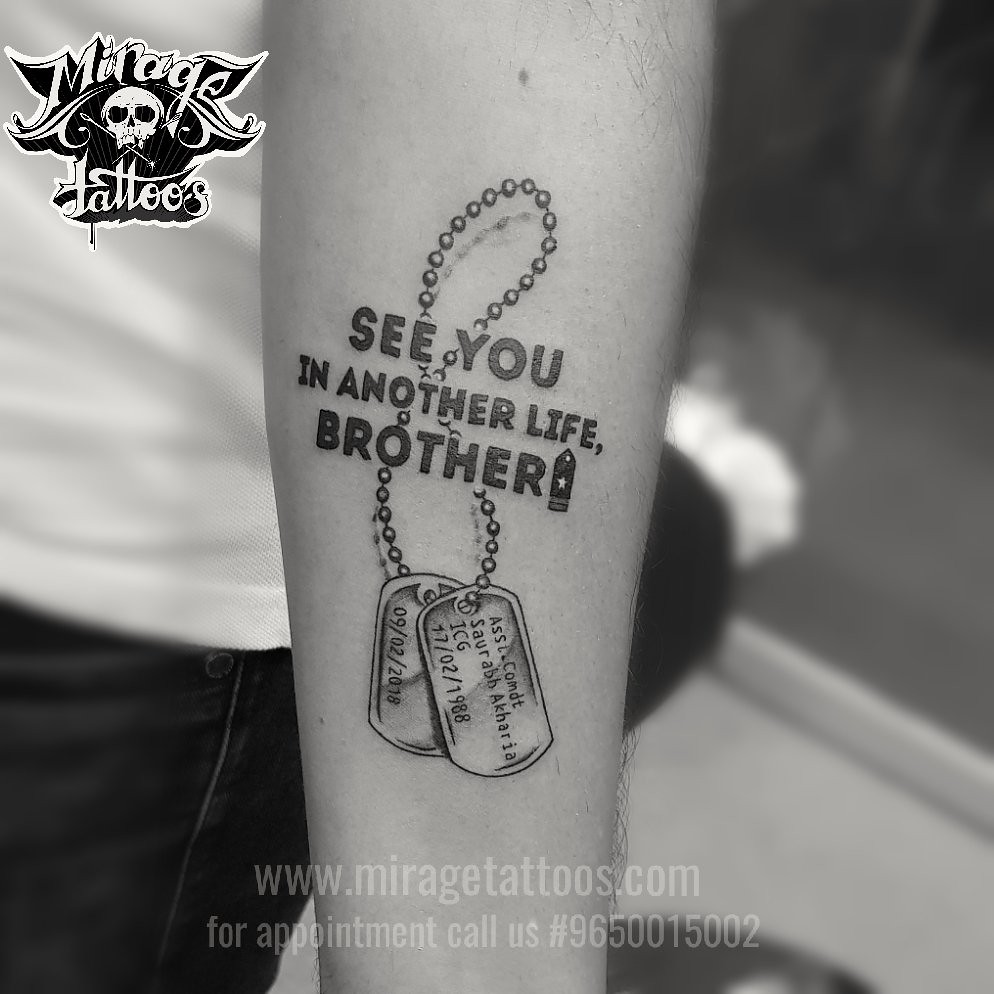 Army dog tag tattoo on forearm, dedicate to his martyred b… Flickr