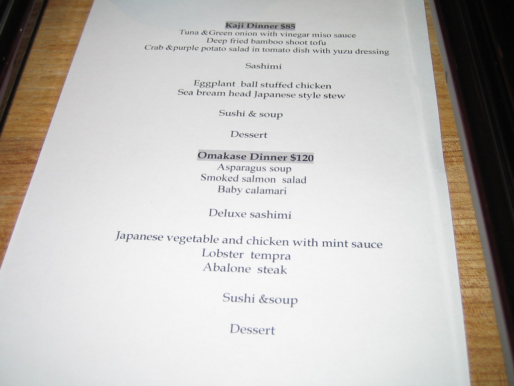 Omakase Menu Both CL and I chose the Omakase Dinner. Since… Flickr
