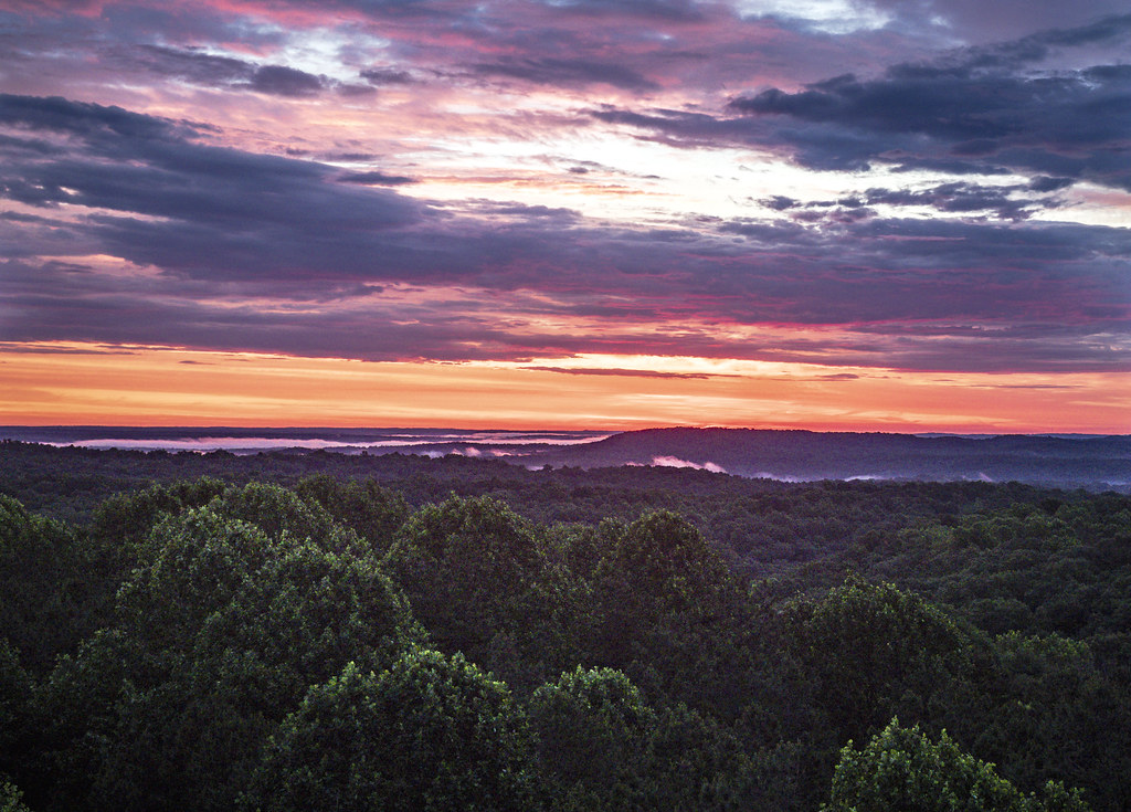 Hickory Ridge sunrise from atop old fire tower EM1MKII Ha… Flickr