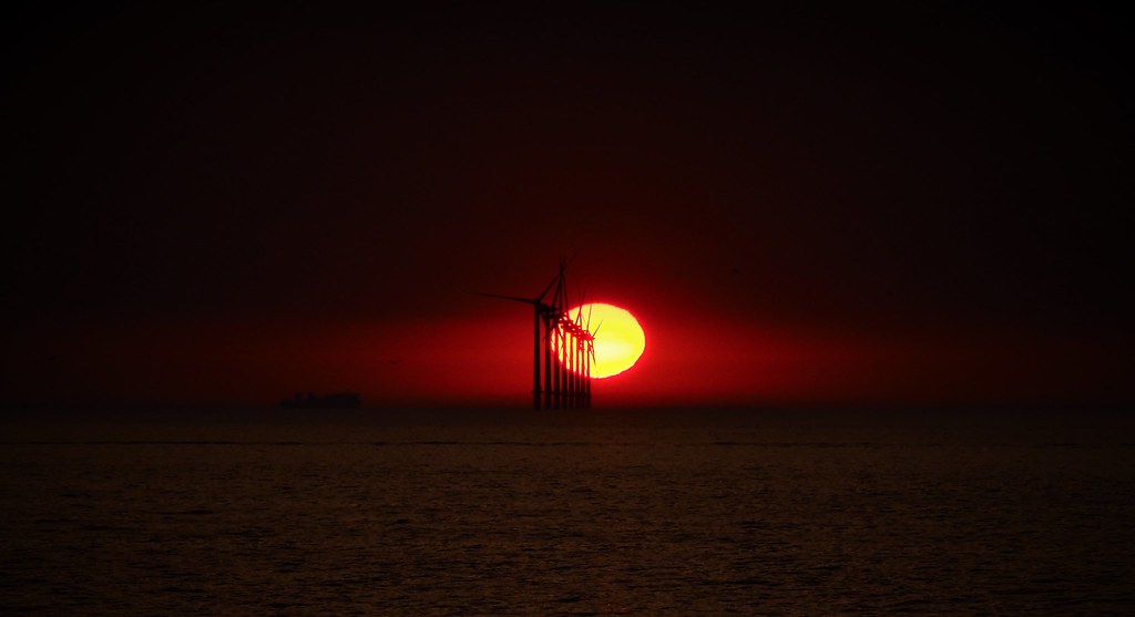 Windfarm Sunset Just off Harrison Drive, Wallasey, Wirral,… paul