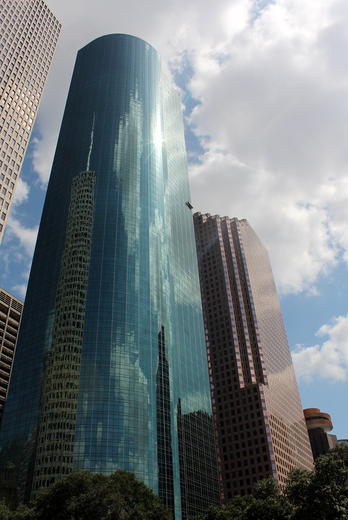 Houston Downtown Wells Fargo Plaza and Enterprise Plaza