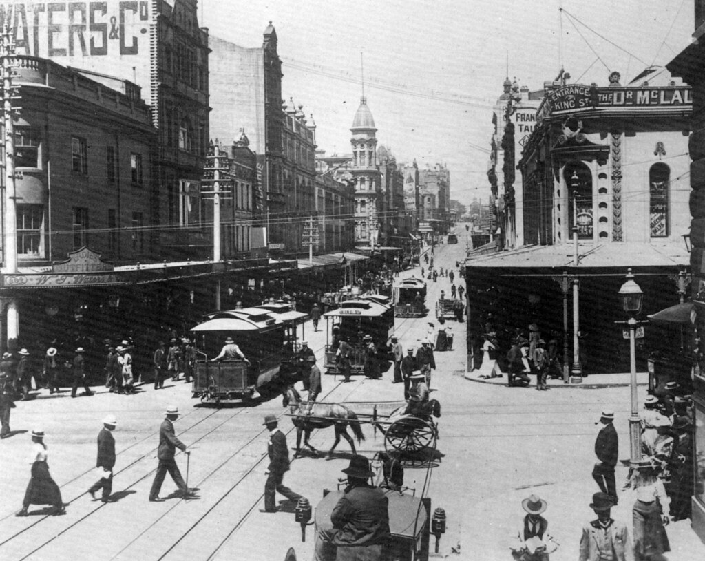Cable tram, Sydney, NSW. Corner King and Streets, S… Flickr