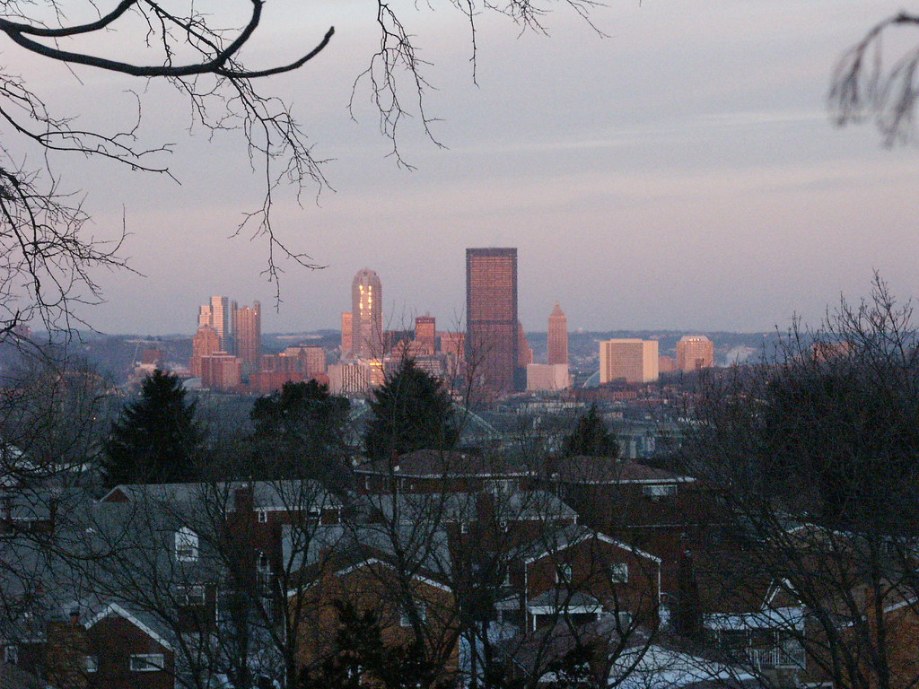 Sunrise Pittsburgh Skyline View from Greenfield Joe katrencik Flickr